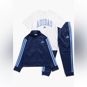 Adidas Navy and Light Blue Tracksuit Set